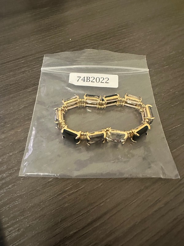 Jet Blk Diamond Row Bracelet                   